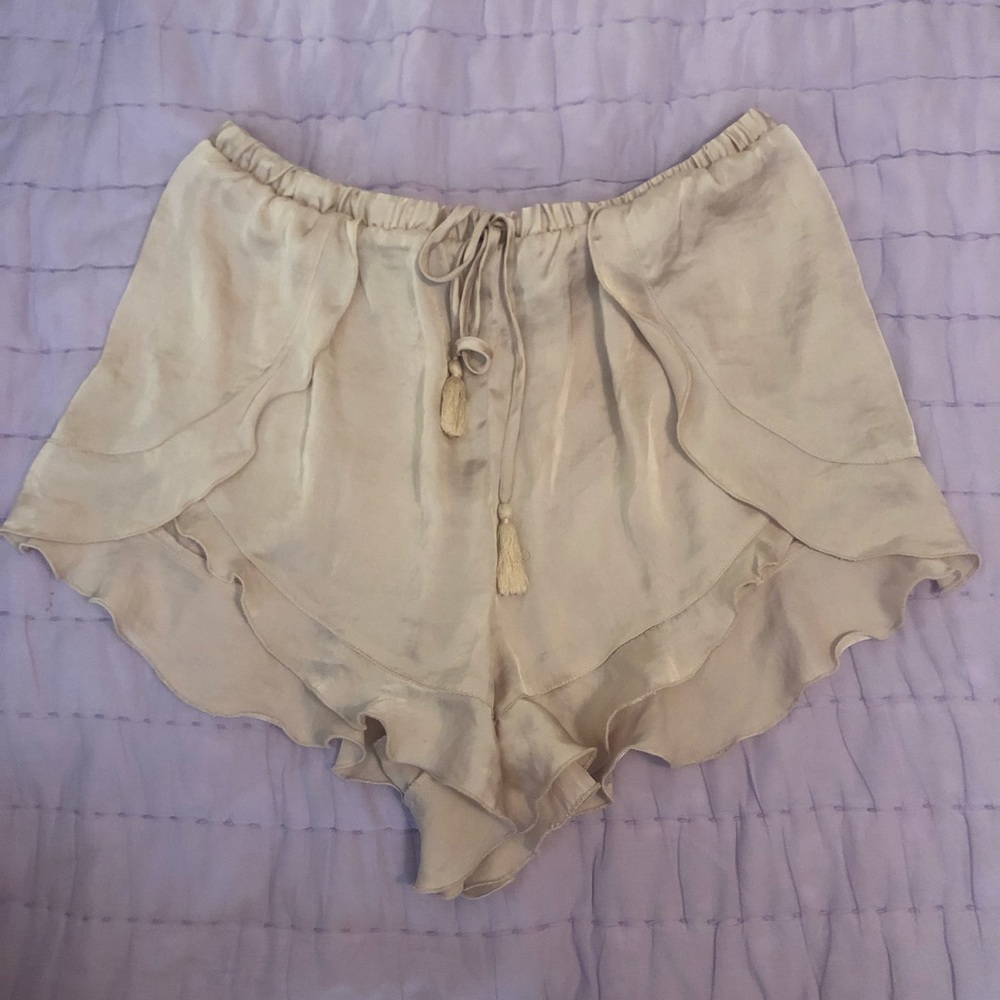 Free People Cream High Waist Shorts